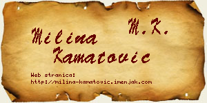 Milina Kamatović vizit kartica